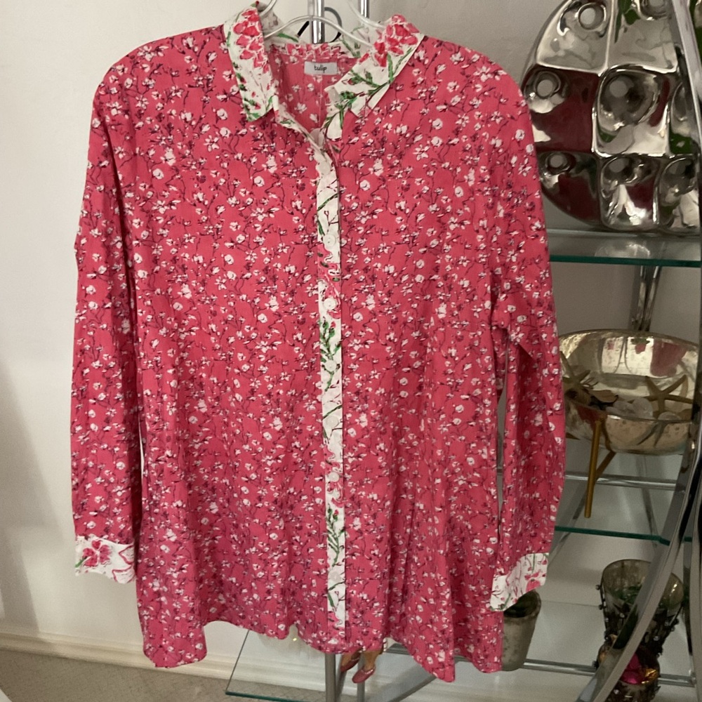 Floral Pink Button Down Shirt